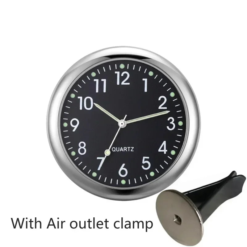 Mini Luminous Car Dashboard Clock Digital Watch Universal Quartz Stick on Auto Ornament for Car Electronics Accessories