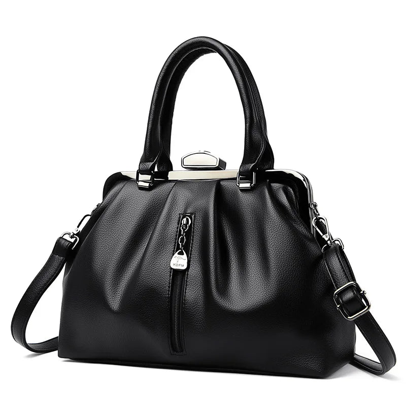 Large-capacity casual cross-body handbag 2025 new niche design new European and American fashion bag pleated simple one-shoulder
