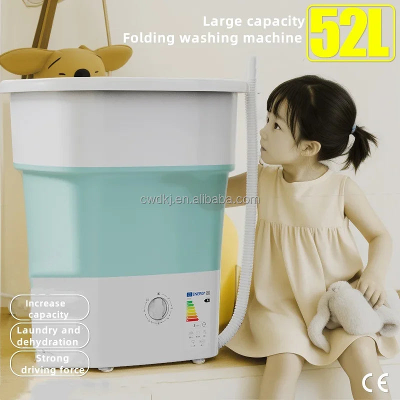 Portable 52L Laundry Washer Folding Mini Washing Machine For Underwear Kids Baby Clothes