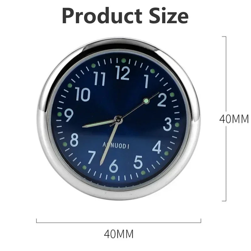 Mini Luminous Car Dashboard Clock Digital Watch Universal Quartz Stick on Auto Ornament for Car Electronics Accessories