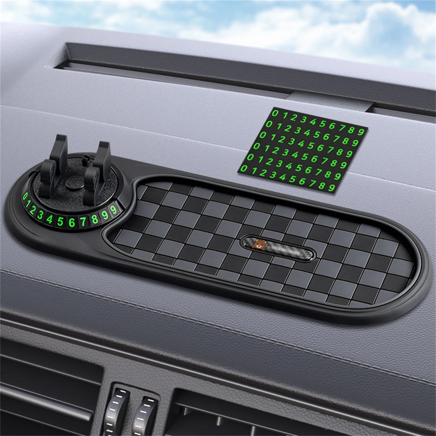 Phone Holder Anti-Slip Mat Holder for Dashboard with 360° Rotatable Phone Holder for Cell Phone Keys Sunglasses