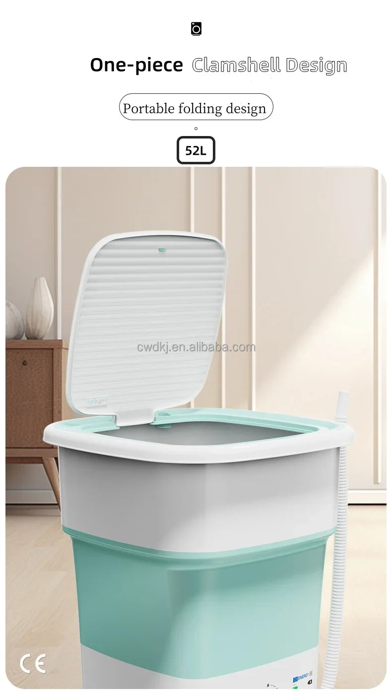 Portable 52L Laundry Washer Folding Mini Washing Machine For Underwear Kids Baby Clothes