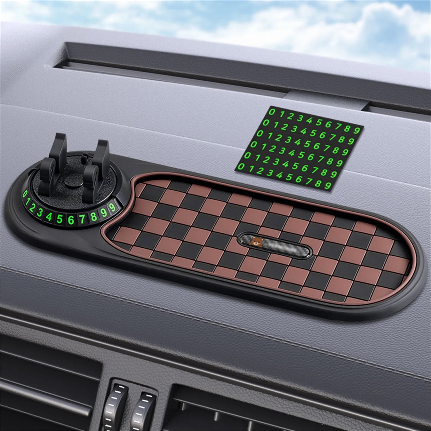 Phone Holder Anti-Slip Mat Holder for Dashboard with 360° Rotatable Phone Holder for Cell Phone Keys Sunglasses