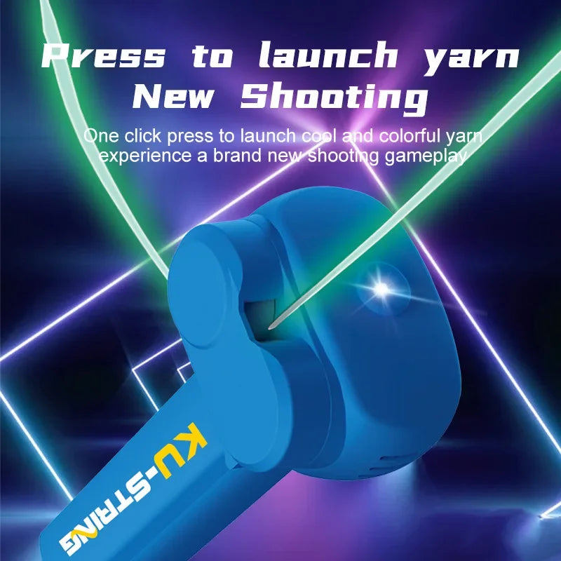 Light Toy String Glow in The Dark String Rope Launcher Luminous Portable Handheld String Stress Relief Toy for Kids Party Gift