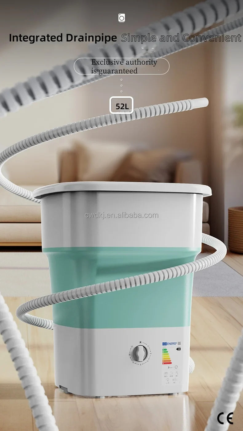 Portable 52L Laundry Washer Folding Mini Washing Machine For Underwear Kids Baby Clothes