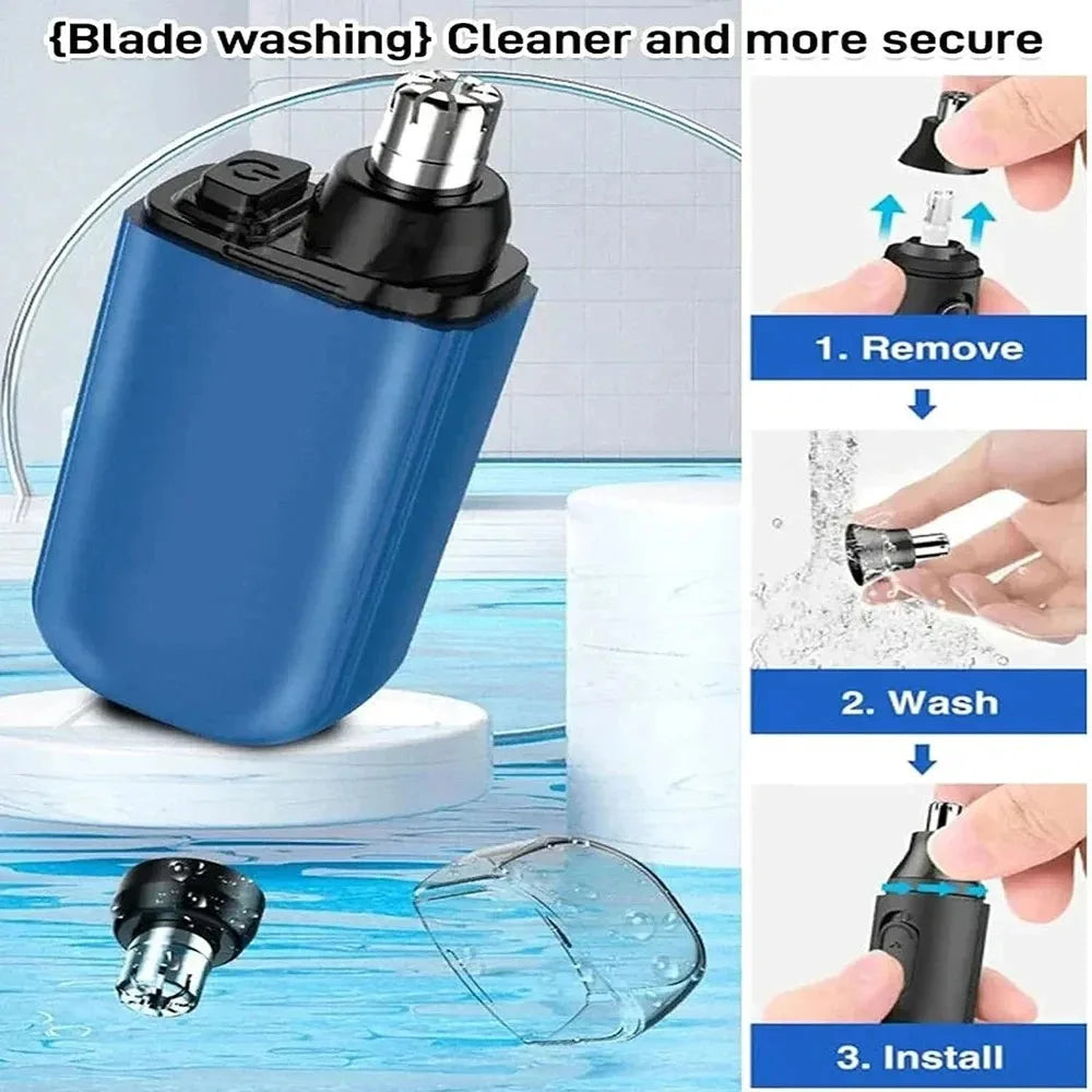 Rechargeable Nose Hair Trimmer Clipper USB Charging Dual-Edge Blades Electric Portable Men Mini Nose Hair Trimmer Face Care Kit