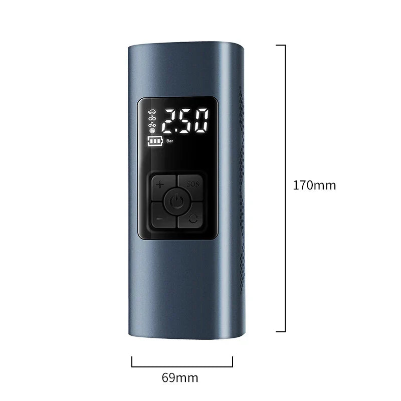 Tire Inflator Portable Electric Air Compressor 6000mAh Rechargeable Mini Tire Pump with LED for Car Motorcycles Bicycle