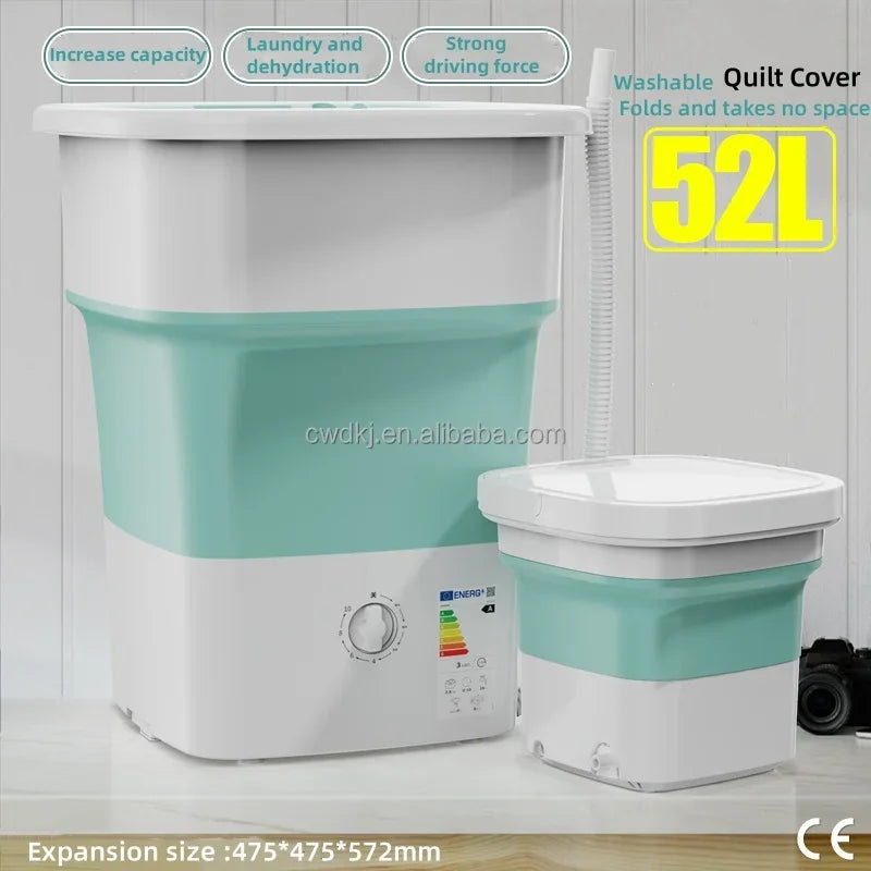 Portable 52L Laundry Washer Folding Mini Washing Machine For Underwear Kids Baby Clothes