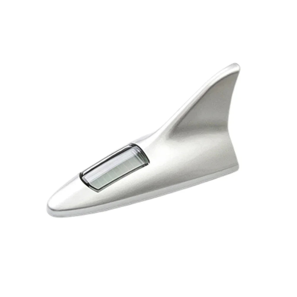 Universal Car Shark Fin Antenna Roof Tail Modification Light with Solar LED Light Car Antenna Driving Safety Warning Light