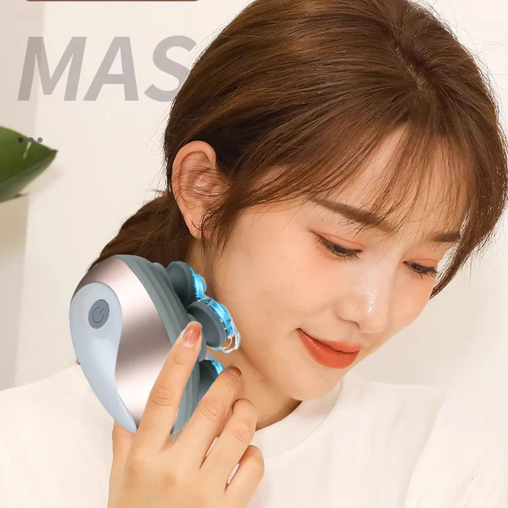 Electric Scalp Massager Heads Scalp Kneading Vibrating Device 6 Modes for Hair Growth Stress Relax Waterproof Massageador
