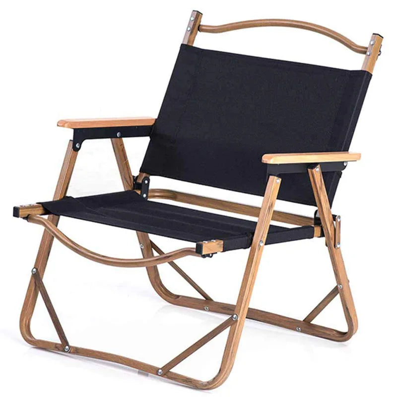 Outdoor Aluminum Alloy Kermit Chair Wood Grain Folding Portable Leisure Fishing Chair