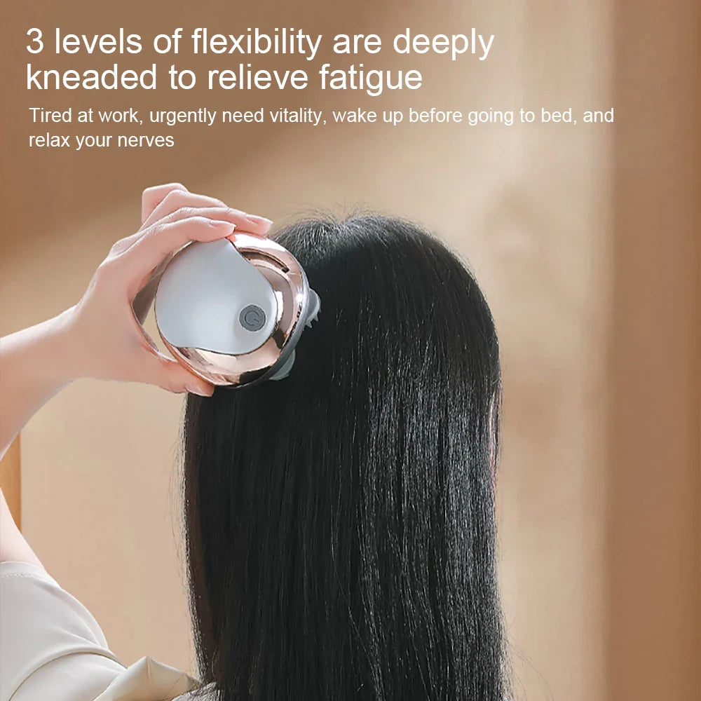 Electric Scalp Massager Heads Scalp Kneading Vibrating Device 6 Modes for Hair Growth Stress Relax Waterproof Massageador